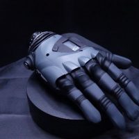 A closeup photo of the Nexus Hand with the Titan Grey covers on